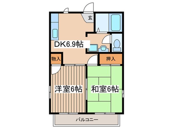 グリ－ンヒル橋本Ｄの物件間取画像